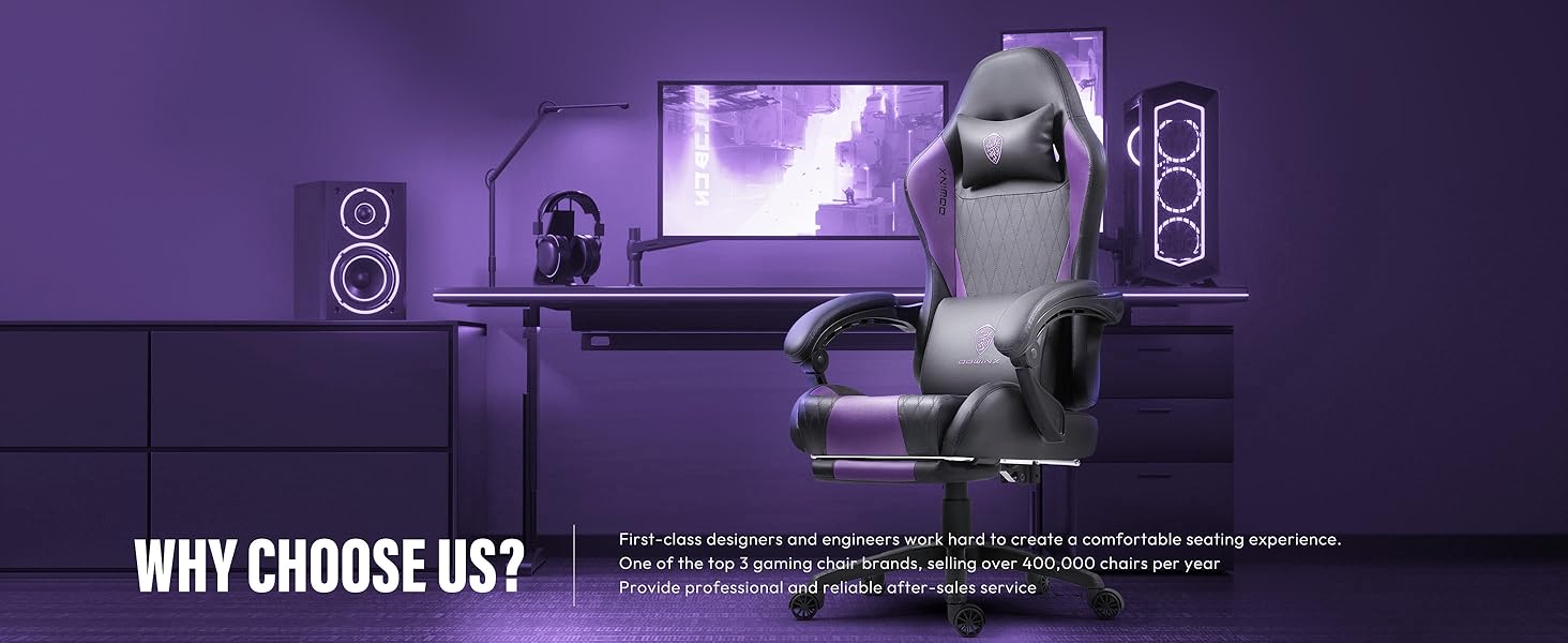 Ігровий крісло Dowinx з регульованою висотою, масажний поперековий підтримувач, ергономічний дизайн, м'яка мікрофібра велюр, потовщене сидіння, підголовник та підніжка в комплекті, регулювання на 155°, (Ліден, База)