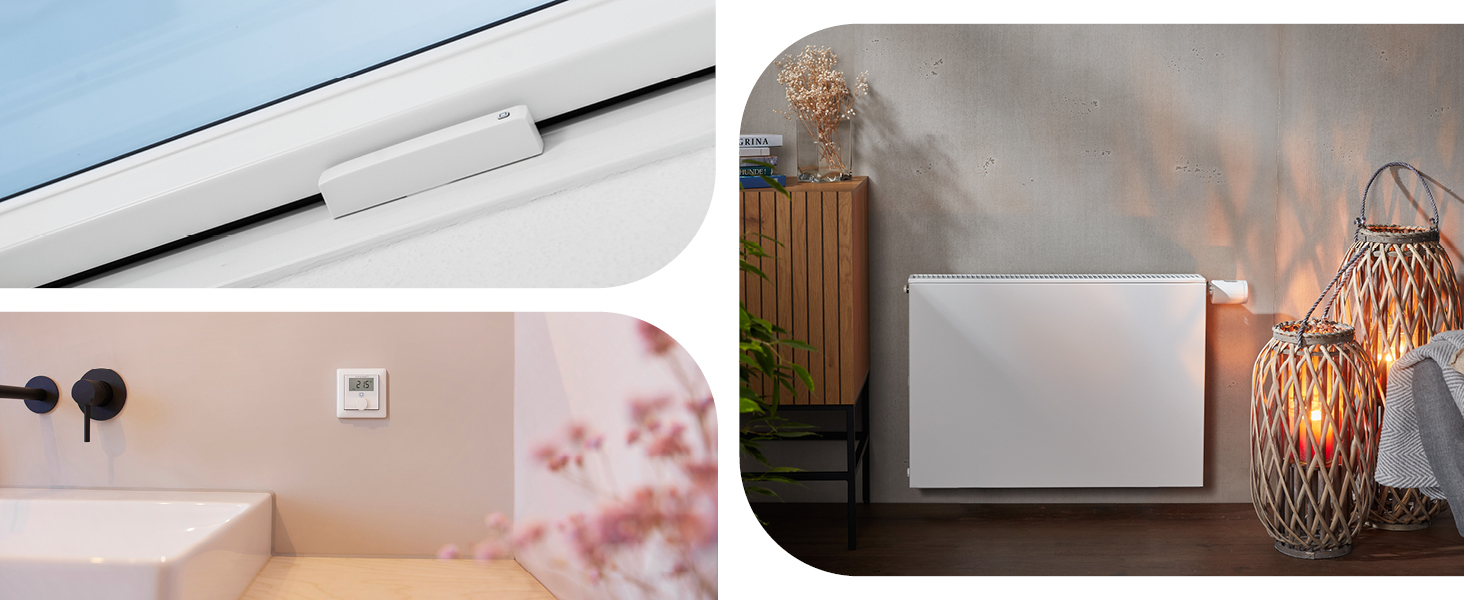 Homematic IP Термостат на радіатор Smart Home – цифровий термостат для опалення, керування через додаток, сумісний з Alexa та Google Home, легка установка, енергозбереження (153412A3)