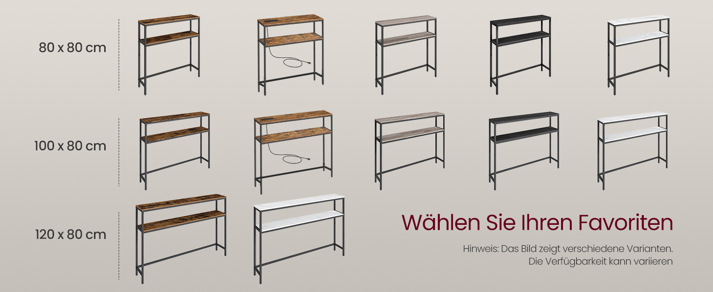 Консоль VASAGLE - вузький столик для вітальні/коридору з 2 ящиками, 20 x 100 x 80 см, сіро-чорний, LNT131B22