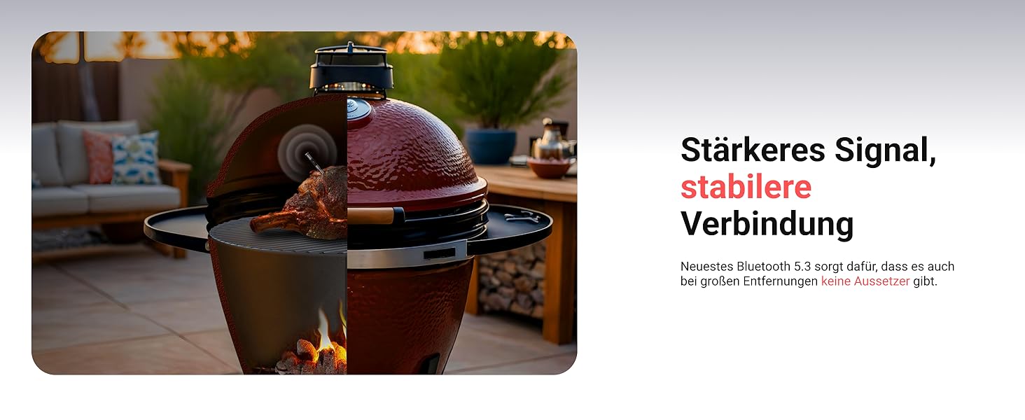 ThermoMaven P2 Розумний термометр для м'яса з Bluetooth 5.3, 6 датчиків, Wi-Fi моніторинг, водонепроникний IPX8, для гриля, духовки, кухні, фритюрниці (1 зонд)