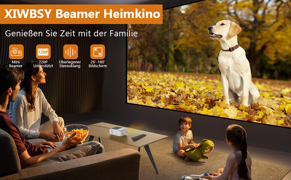 Mini-Beamer 10000 люменів, 1080P LED проектор, сумісний з TV Stick, X-Box, DVD, ноутбуком, смартфоном, Android, HDMI, USB, 5G WiFi, Bluetooth AND-Q2