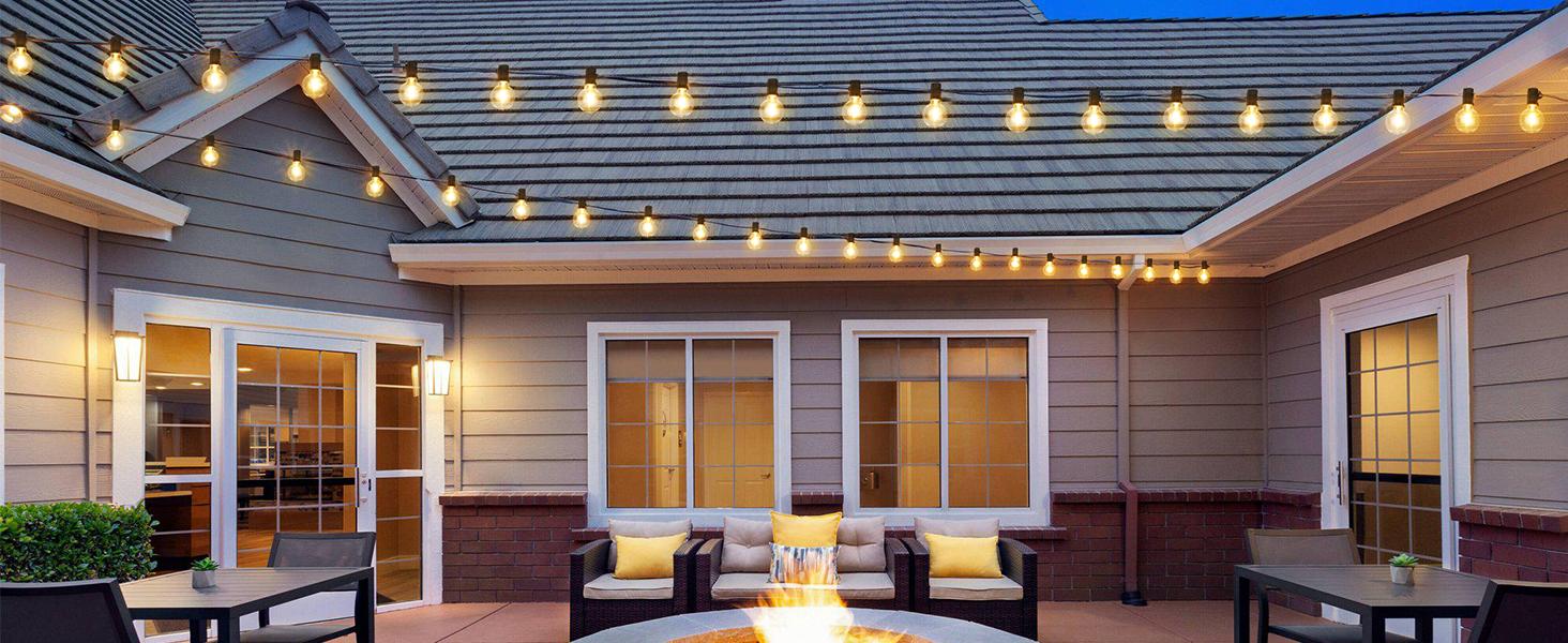 LED гірлянда для вулиці з пультом керування, 15м, G40, диммування, 4 режими, таймер, вологостійка, для саду, балкону, тераси, вечірки, кемпінгу, весілля