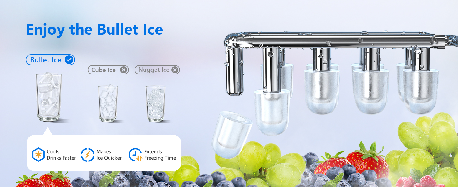 VINATO Льодогенератор портативний для дому та офісу, 12 кг/24 год, срібний. Швидке виробництво льоду (6-8 хв), з лопаткою та кошиком.