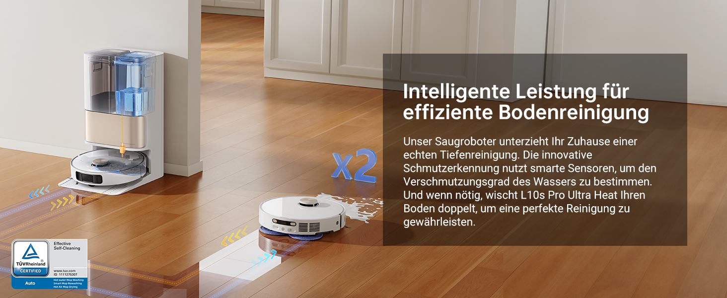 Робот-пилосос Dreame L10s Ultra Gen 2 з функцією миття, технологія RoboSwing™, потужність 10000 Pa Vormax™, режим для тварин, автоматична база, ефективне прибирання килимів