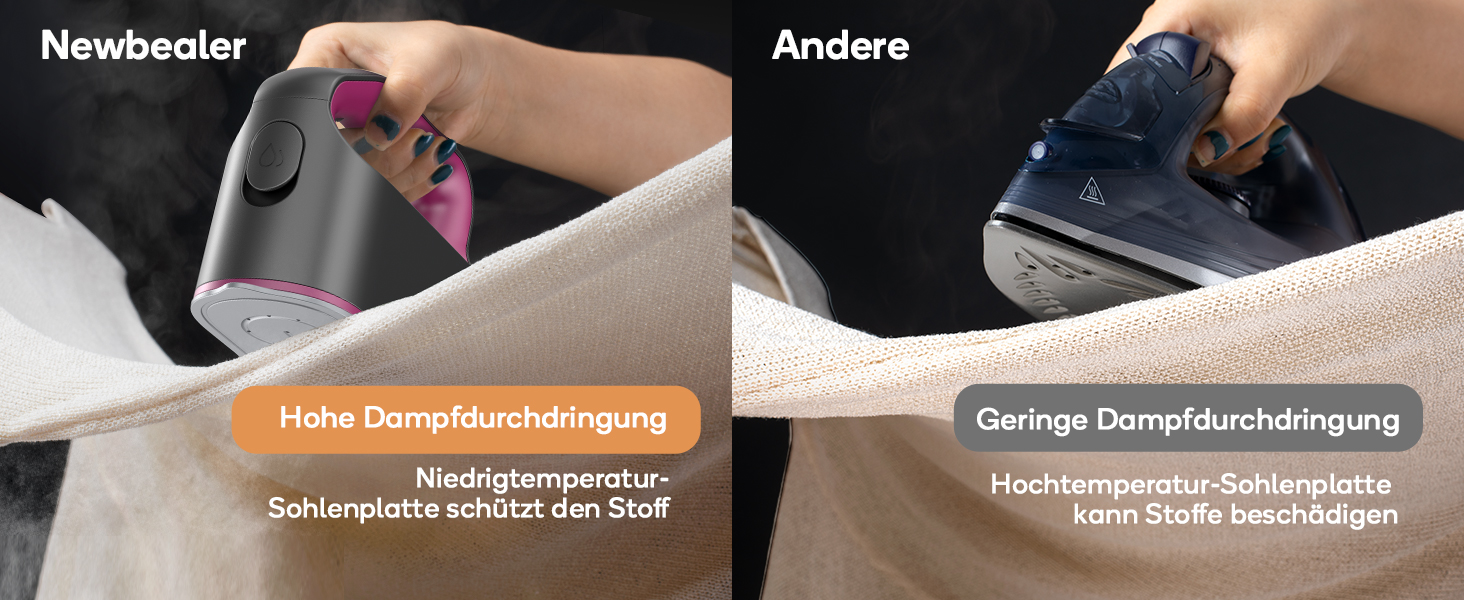 Праска Newbealer: компактна туристична праска, 1200W, 3 режими, швидкий нагрів 45с, зелений/пісочний колір