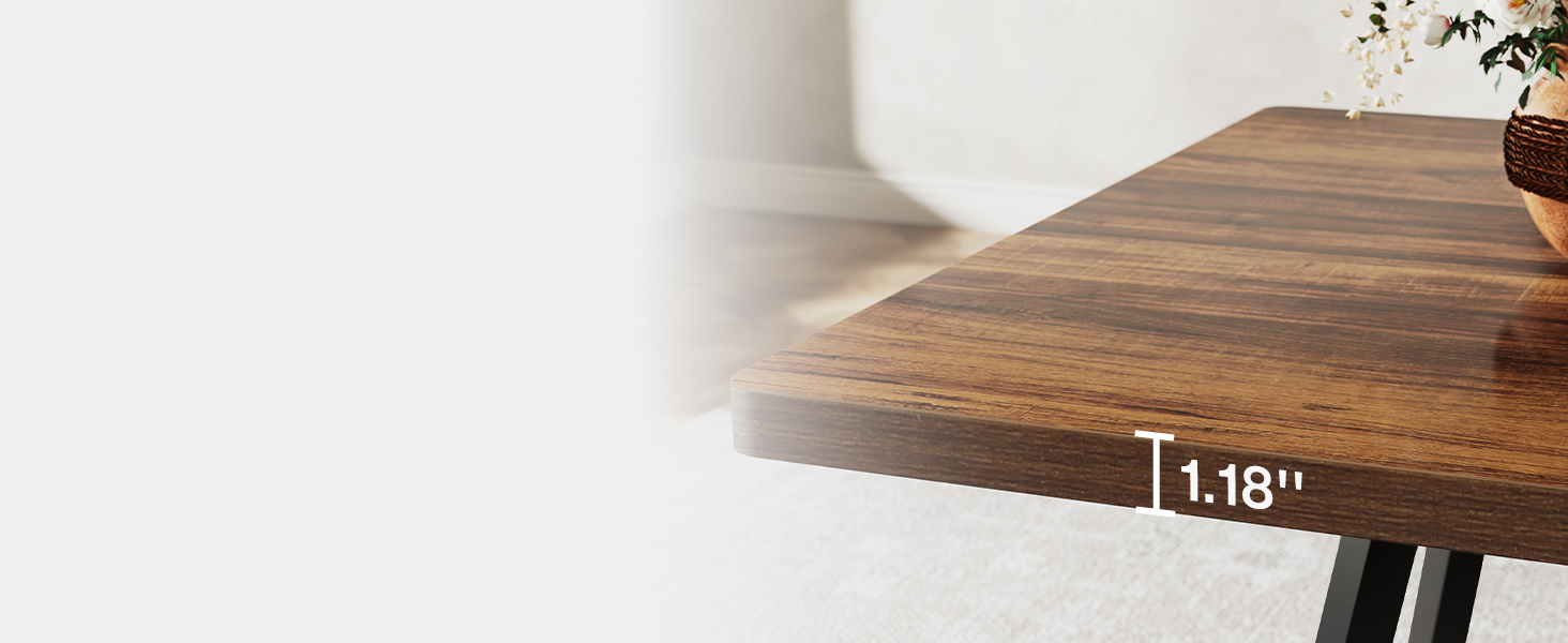 Стіл обідній Tribesigns 80x80 см, для 4 осіб, промисловий стиль, коричневий