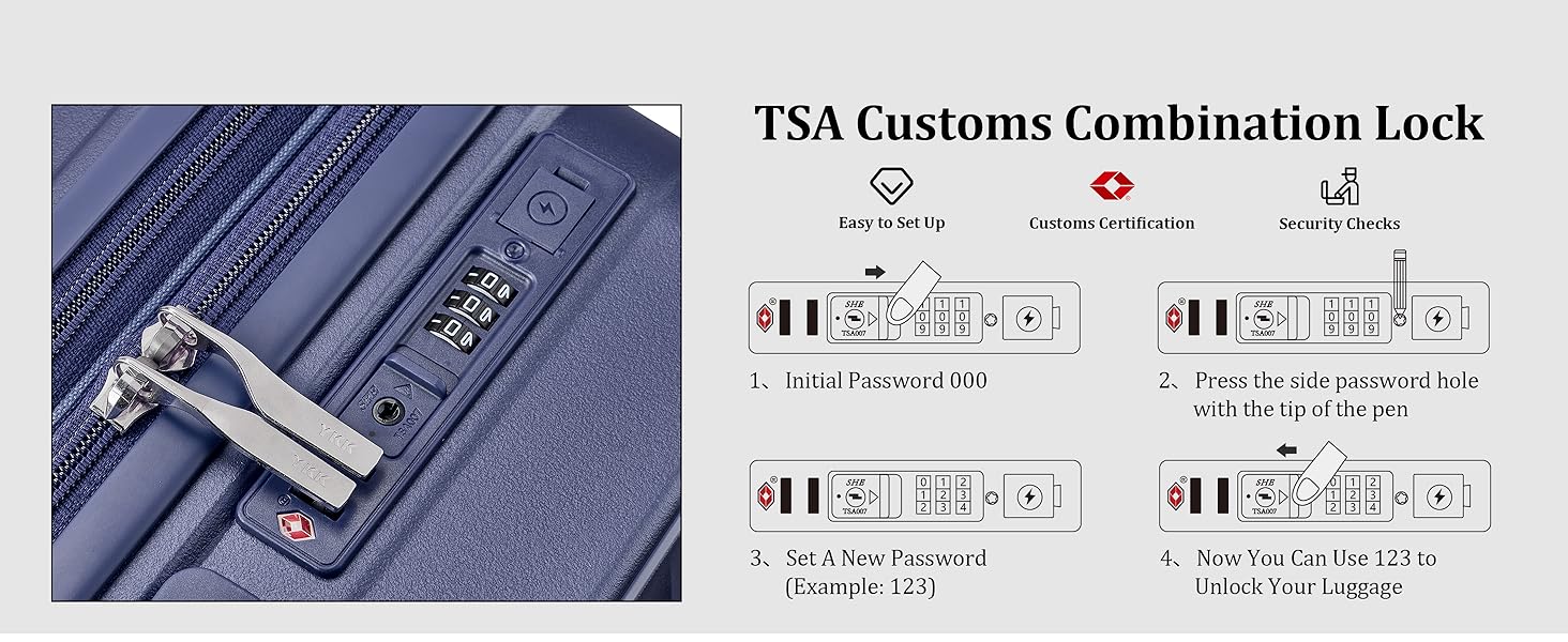 Набір валіз Joyway 4 шт. з жорстким корпусом та TSA-замком, розширюваний, синій колір