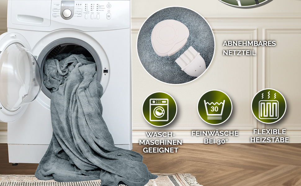 Електрична грілка з плюшу 200x180 см, сертифікат TÜV SÜD GS | З таймером, 9 температурних режимів, відключенням, цифровим дисплеєм, пральна до 40°C, бордовий колір