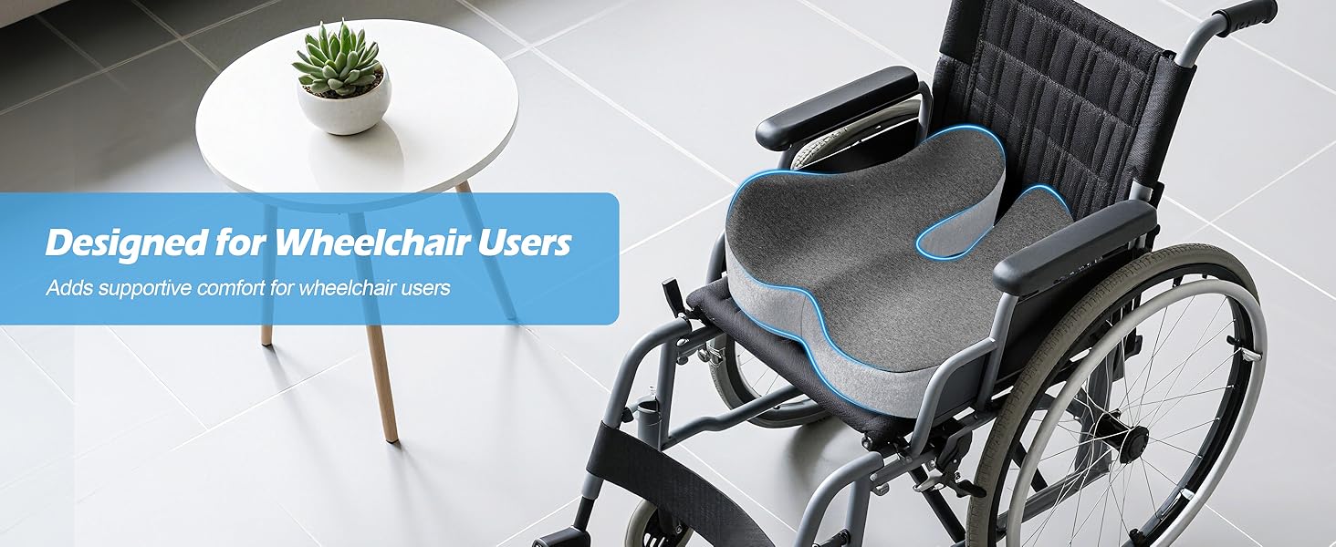 Подушка для офісного крісла Lofty Aim з Memory Foam: ергономічна, для куприка, при болях в спині та сідницях, для офісу, авто, літака, інвалідного візка – чорний та сірий