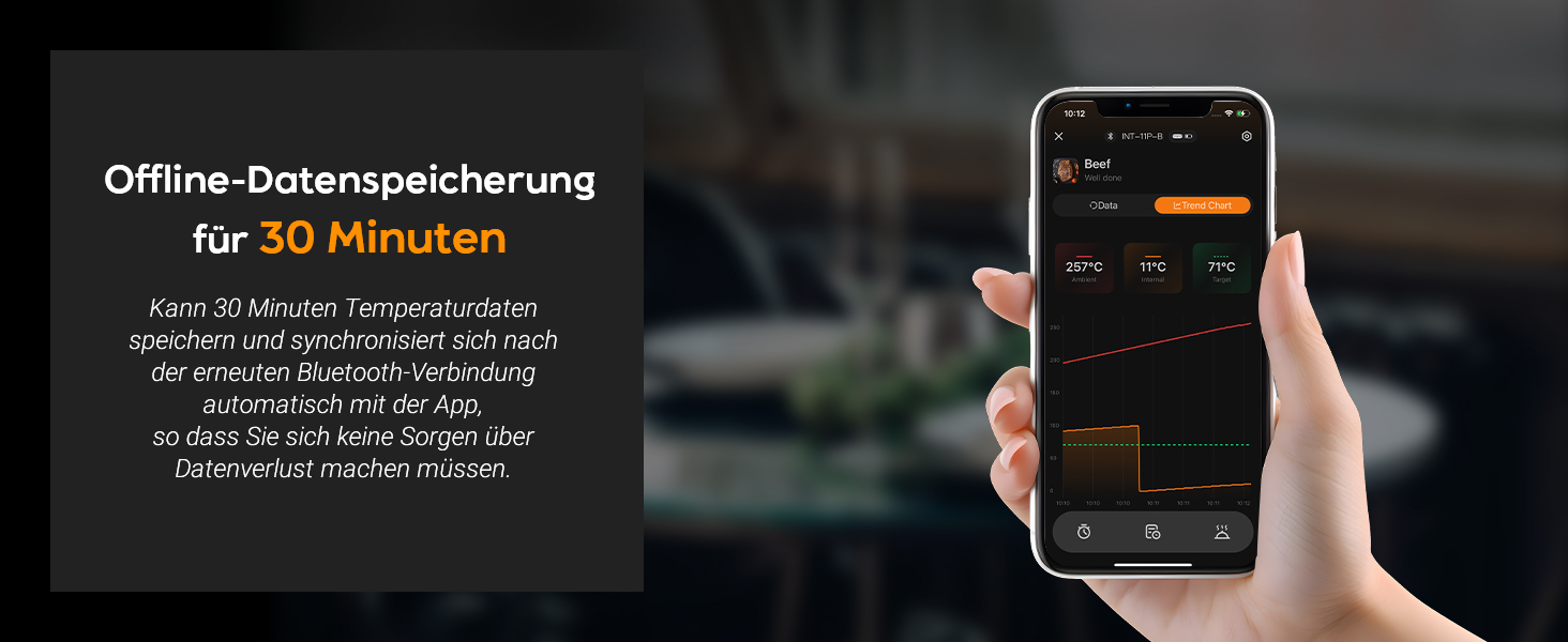 Бездротовий термометр для м'яса Inkbird INT-11P з Bluetooth, IP67, для гриля, BBQ, духовки, коптильні