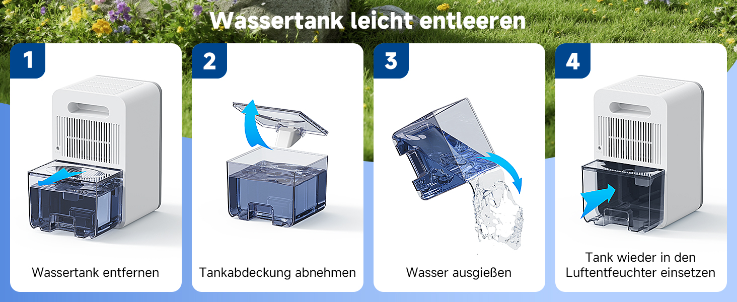 Електричний осушувач повітря 1800 мл з тихою роботою, функцією відтавання та автовимкнення, 7 кольорових підсвіток, портативний осушувач для спальні, ванної кімнати, підвалу, продуктивність 560 мл/24 год