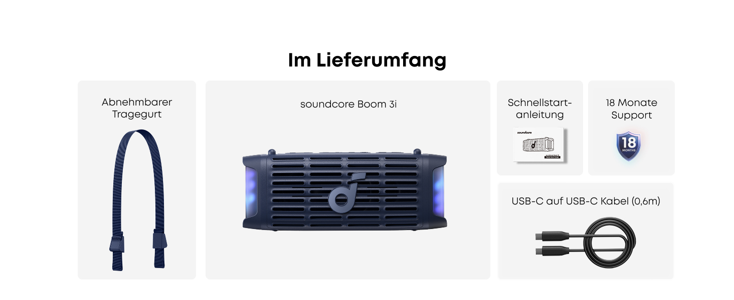 Soundcore Boom 3i від Anker – портативна Bluetooth колонка, водонепроникна IP68, 50W, 16 годин, світлодіодна підсвітка, TWS Stereo, для риболовлі, каякінгу, кемпінгу (Ozeanblau)