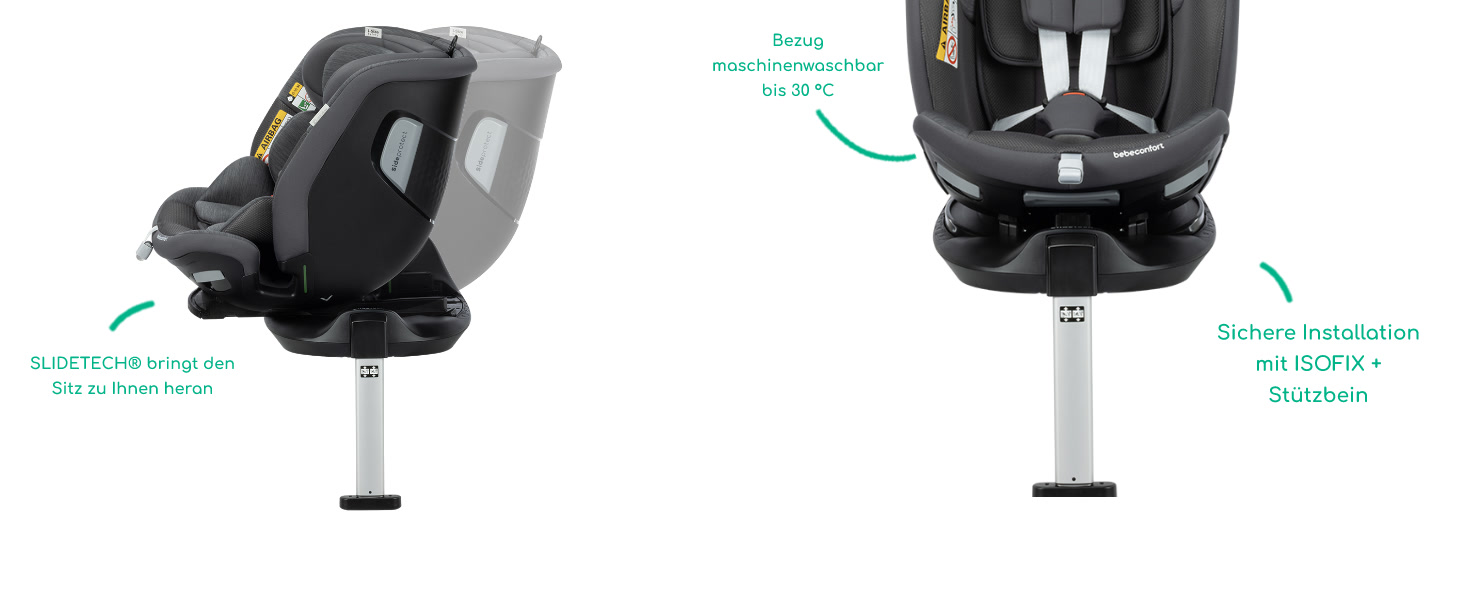 Дитяче автокрісло Bebeconfort 360 i-Size RevolveFix Max 360, поворотне, 40–150 см, Element Graphite