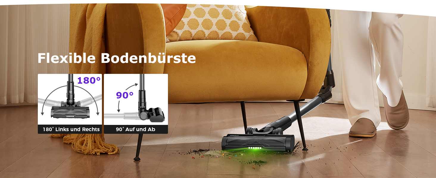 Бездротовий пилосос Proscenic P11 Ultra: потужний, легкий, з акумулятором 50 хвилин, сенсорний екран, антизаплутування, для дому, авто та видалення шерсті тварин (сірий)