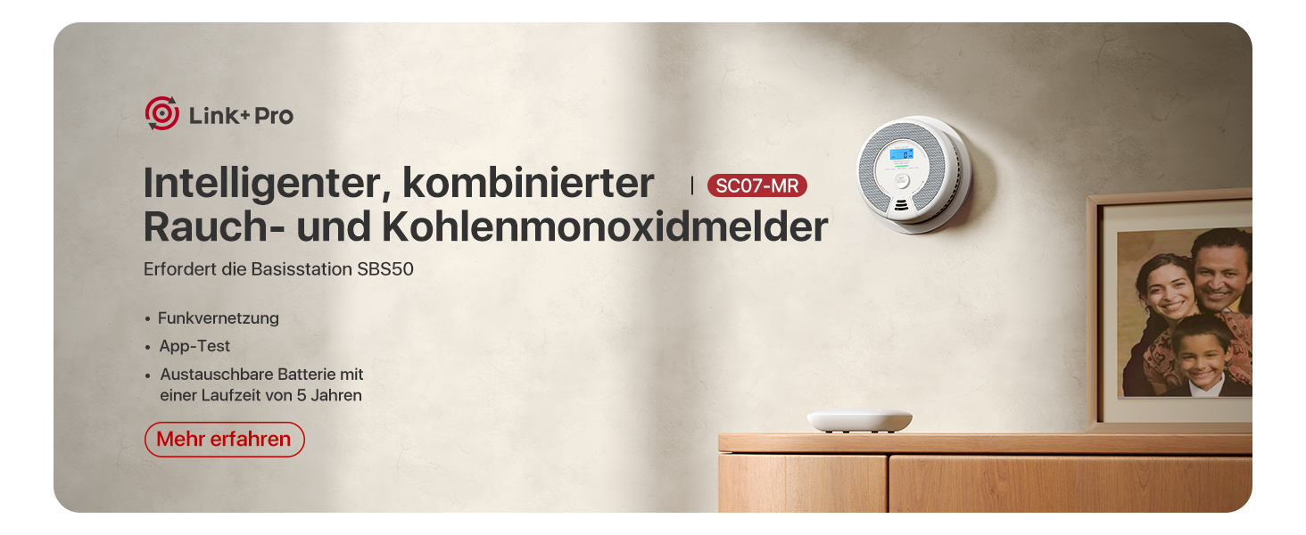 X-Sense Детектор чадного газу з цифровим дисплеєм, сертифікат TÜV Rheinland, з базовою станцією SBS50, керування через додаток, XC0C-MR11, 1 шт.