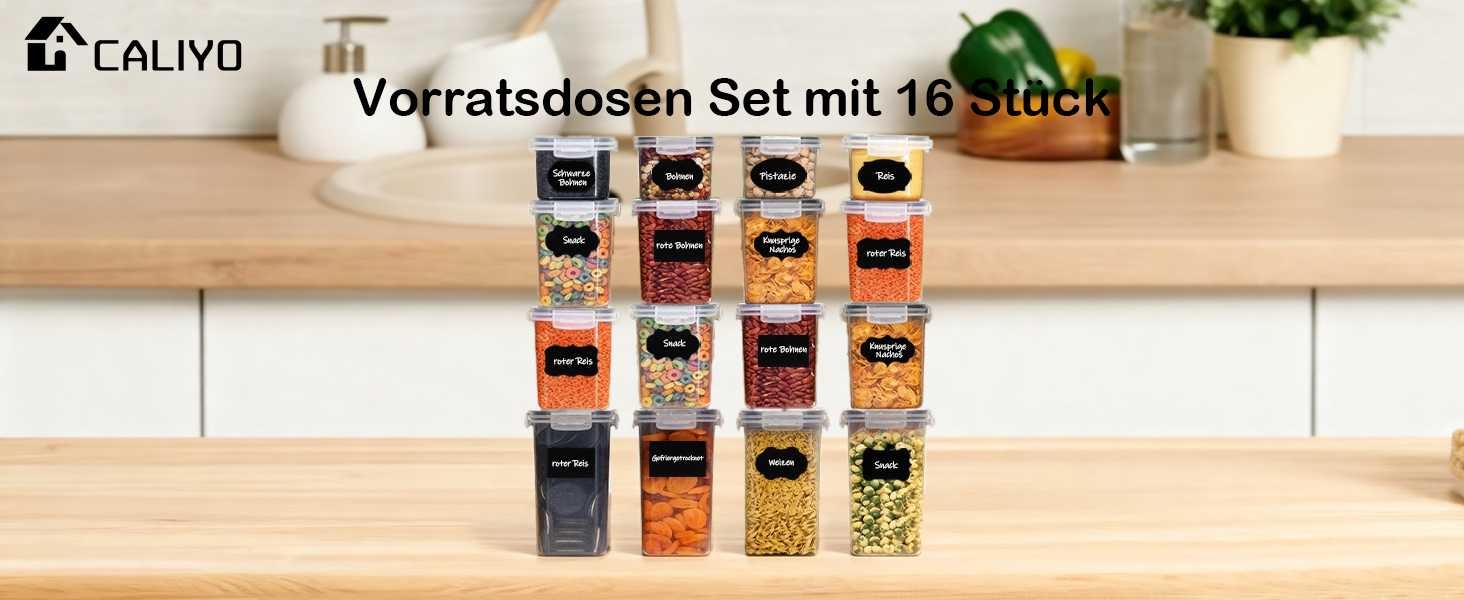 Набори контейнерів для зберігання CALIYO з кришкою, 24 шт. - герметичні, для продуктів, BPA Free