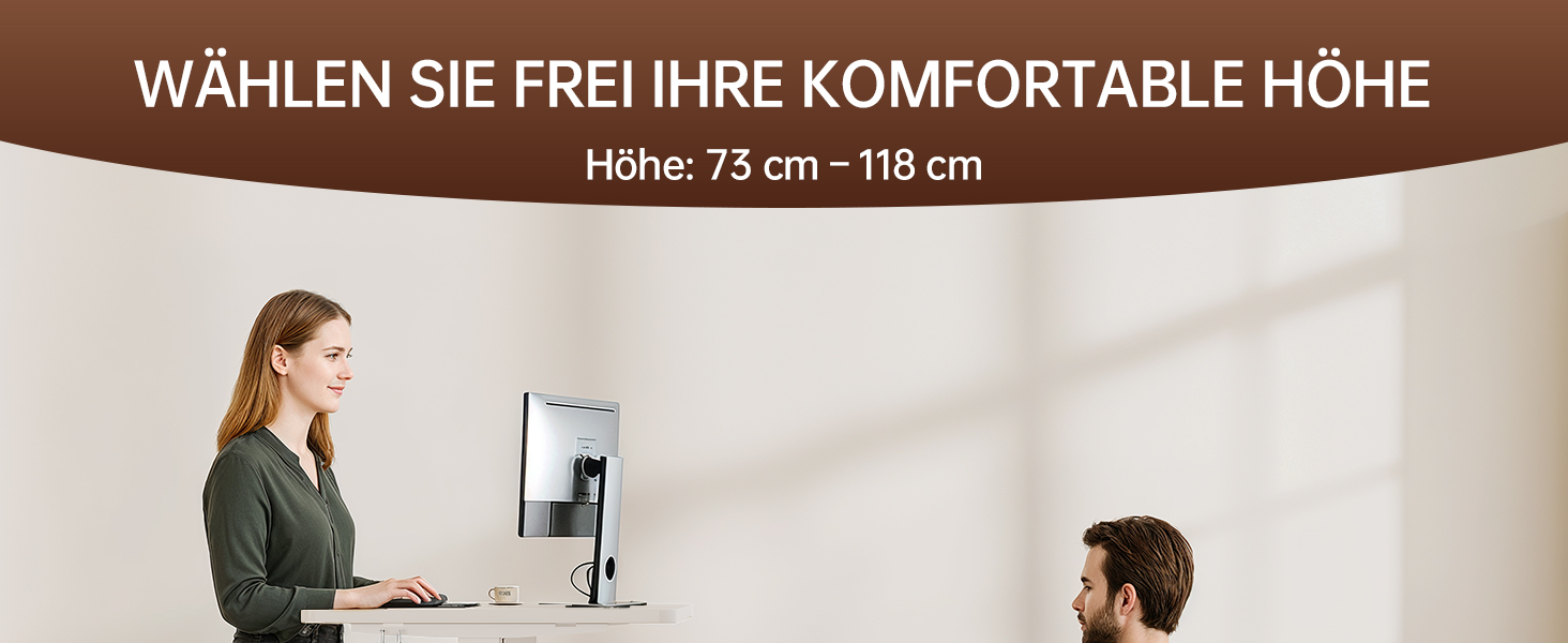 Регульований комп'ютерний стіл Homall з USB-портом 120x60 см, білий - ергономічний стіл для дому та офісу