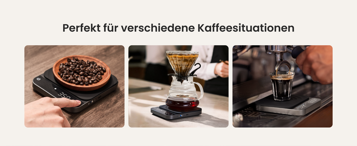 Електрична вага для кави RENPHO з таймером, перезаряджувана, точність 0,1г/3кг, автоматичний таймер, портативна вага для приготування кави Pour-Over та Filter, чорний, 192*167 мм