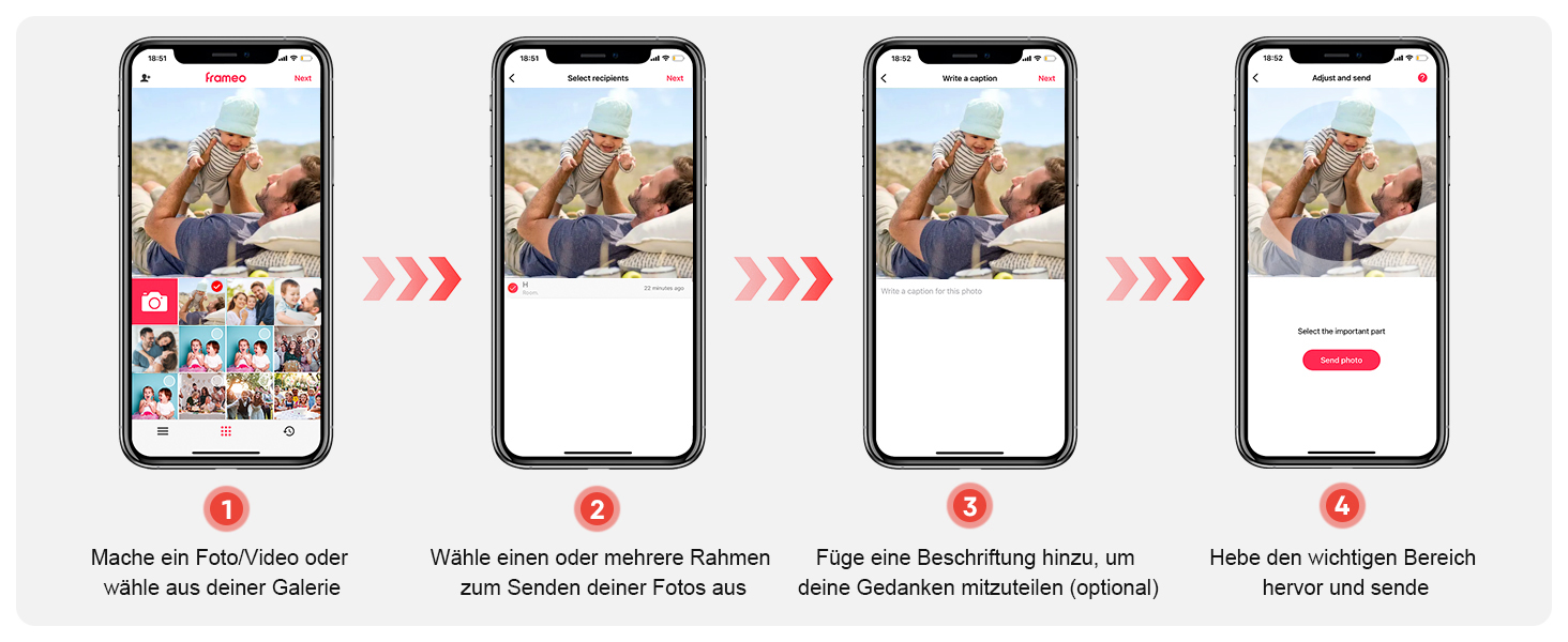 Цифровий фоторамка FRAMEO 21.5 дюймів з IPS LCD сенсорним екраном, Wi-Fi, 32 GB, USB/SD розширення, Auto-Rotate, для кріплення на стіну, жовтий