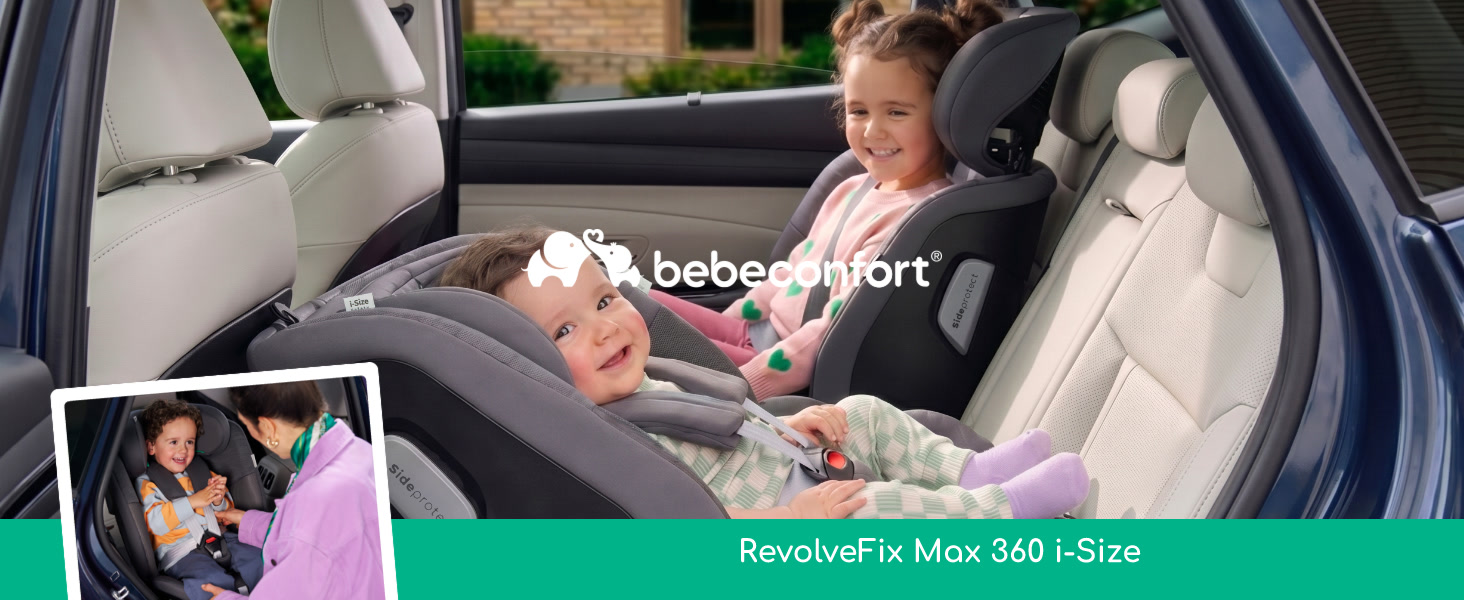 Дитяче автокрісло Bebeconfort 360 i-Size RevolveFix Max 360, поворотне, 40–150 см, Element Graphite