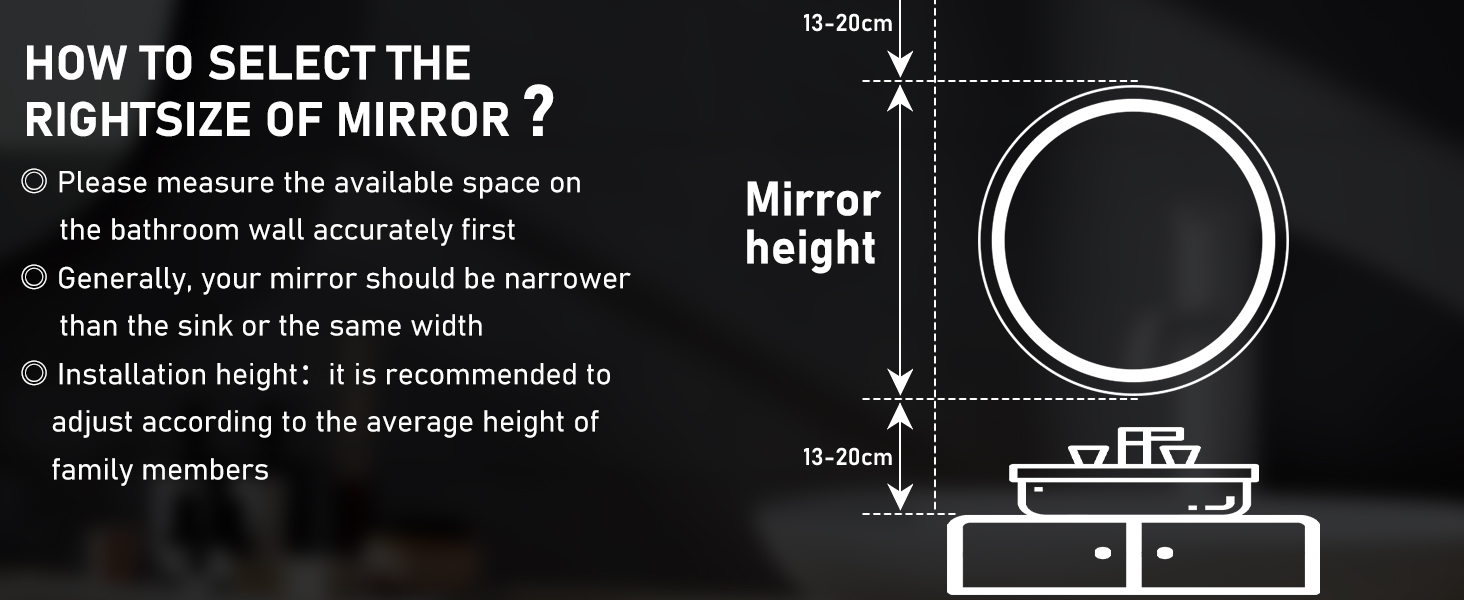 Дзеркало для ванної кімнати з підсвічуванням, 60 см, кругле, з антизапарюючим покриттям, диммер, 3 кольори світла, 60x60 см