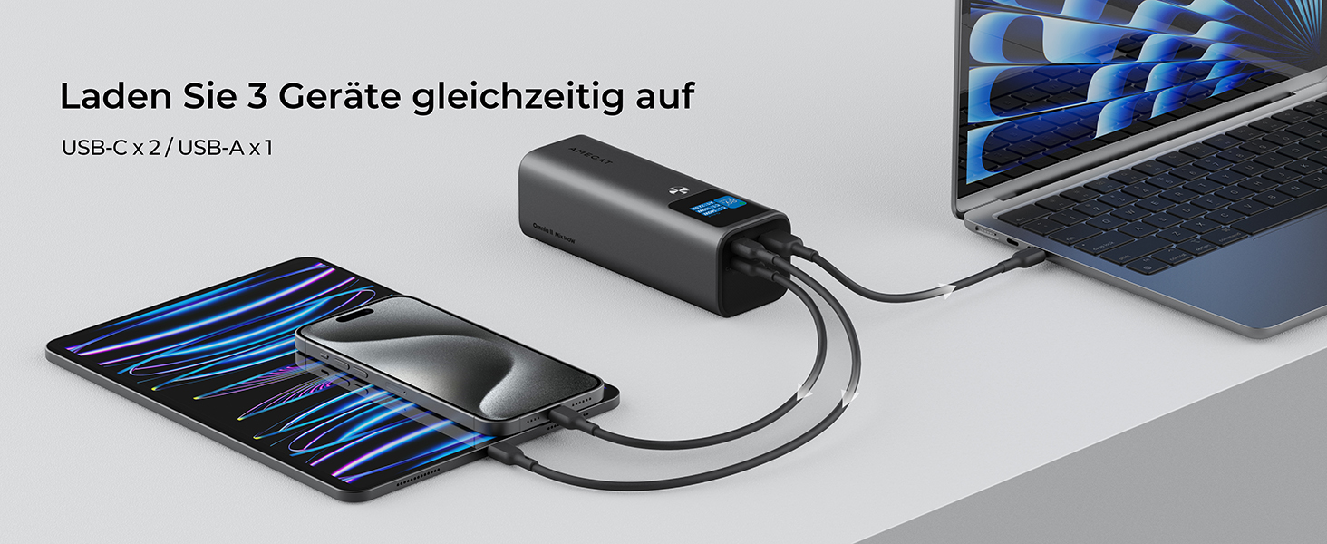 Вт, 27600 мАг Power Bank USB C Вхід і вихід Зовнішні акумулятори для мобільних телефонів PD 3.1, Цифровий дисплей, для ноутбуків, планшетів, смартфонів, навушників та інших пристроїв, 140