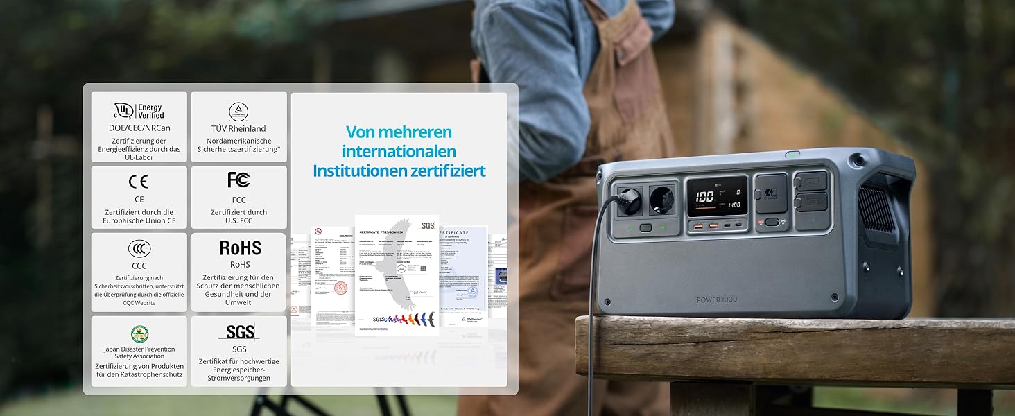 Портативна електростанція DJI Power 1000, 1024Wh, 2600W, LiFePO4 акумулятор, для кемпінгу/дому/RV, швидка зарядка