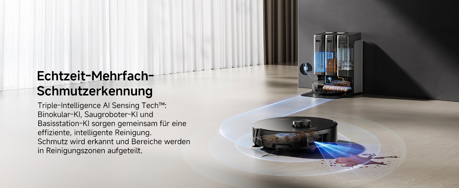 Робот-пилосос Mova Z50 Ultra з функцією миття підлоги, 19000 Па, 18N тиск, Lift-Mop, щітка, Tricut, DToF+RGB AI-уникнення перешкод, 75°C гаряча вода, самоочищення, авто-злив/поповнення