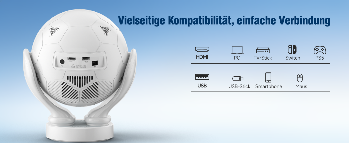 Magcubic Mini Beamer 4K/8K Android 14: Портативний проектор 1080P, 600 ANSI, WiFi 6, Bluetooth 5.4, Автофокус, 180° поворот, 12W динамік, для дому та вулиці (Білий)