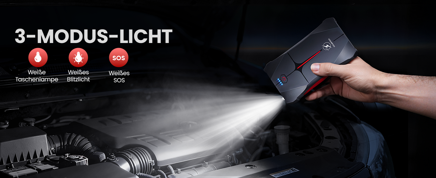 Powerbank для запуску авто FLYLINKTECH 4000A, 12V. Запуск до 9L бензину/8.5L дизеля. IP67, водонепроникний. LED, USB та USB-C.