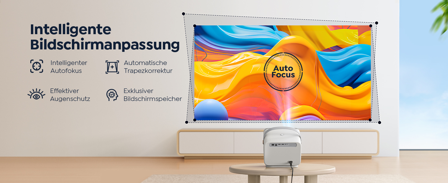 YABER V12 проєктор 4K: Full HD, WiFi6, Bluetooth 5.2, автофокус, 20W Dolby, для дому та на відкритому повітрі