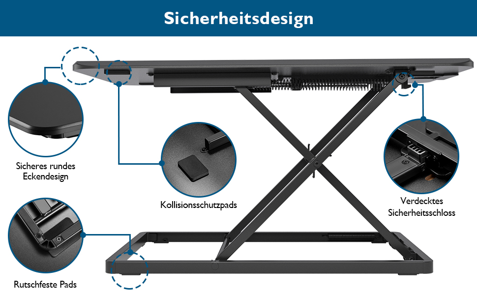 Стіл-трансформер BONTEC: регульована висота, платформа 67x47 см, до 8 кг