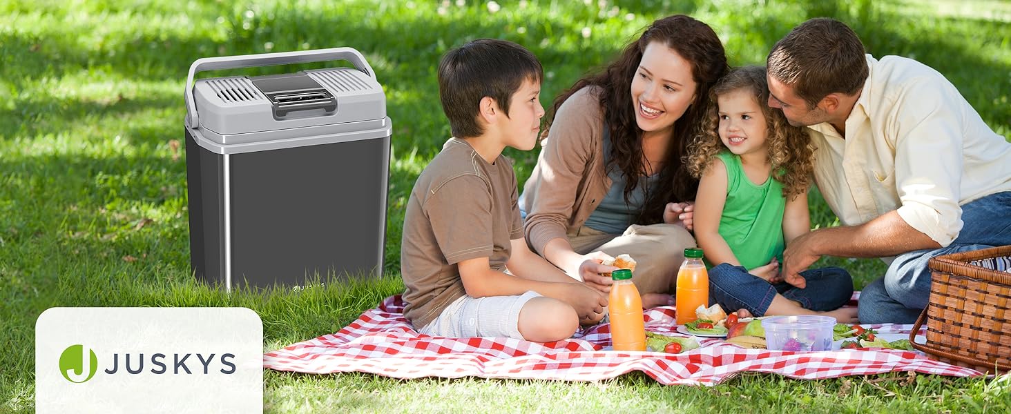 Автомобільний холодильник Juskys 24л 12/230V: термобокс для авто, кемпінгу, подорожей - охолодження та підігрів