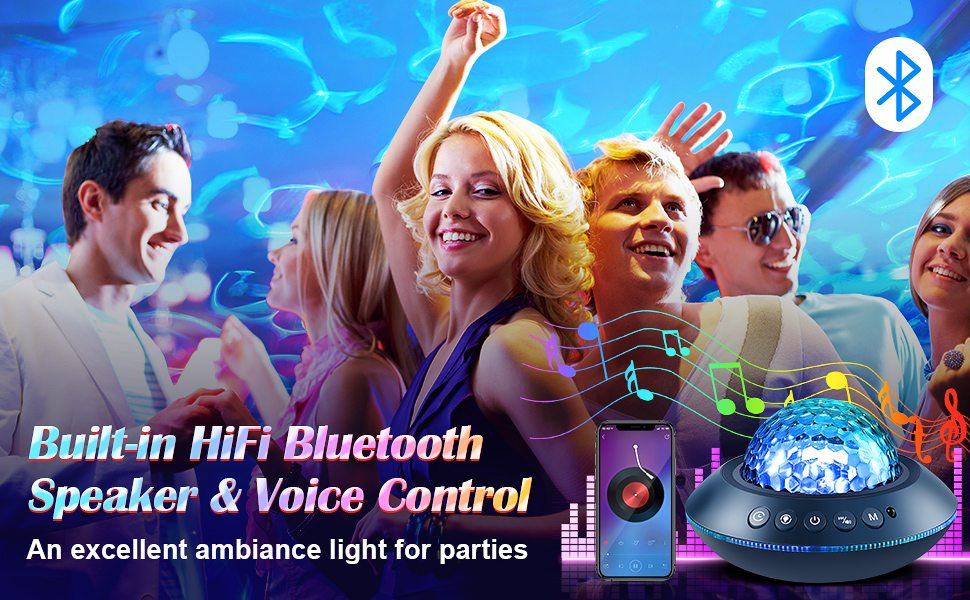 Проектор зоряного неба Sternenhimmel з Bluetooth, нічник для дітей та жінок, 300 режимів, лампа північного сяйва, декор кімнати (Ліловий)