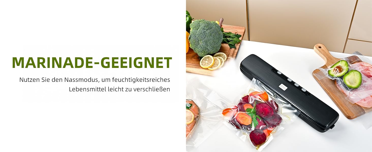 Вакууматор для продуктів 5-в-1 Kitchen in the box – автоматичний вакуумний пакувальник з режимами вологого та сухого запечатування, ширина шва 5 мм, комплект з 15 пакетами та шлангом