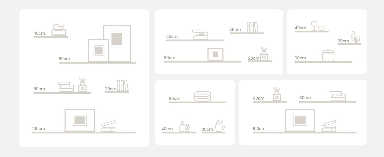 Набір настінних полиць 4 шт. білі, MDF, 40x14x3 см - для книг, декору, настінні стелажі