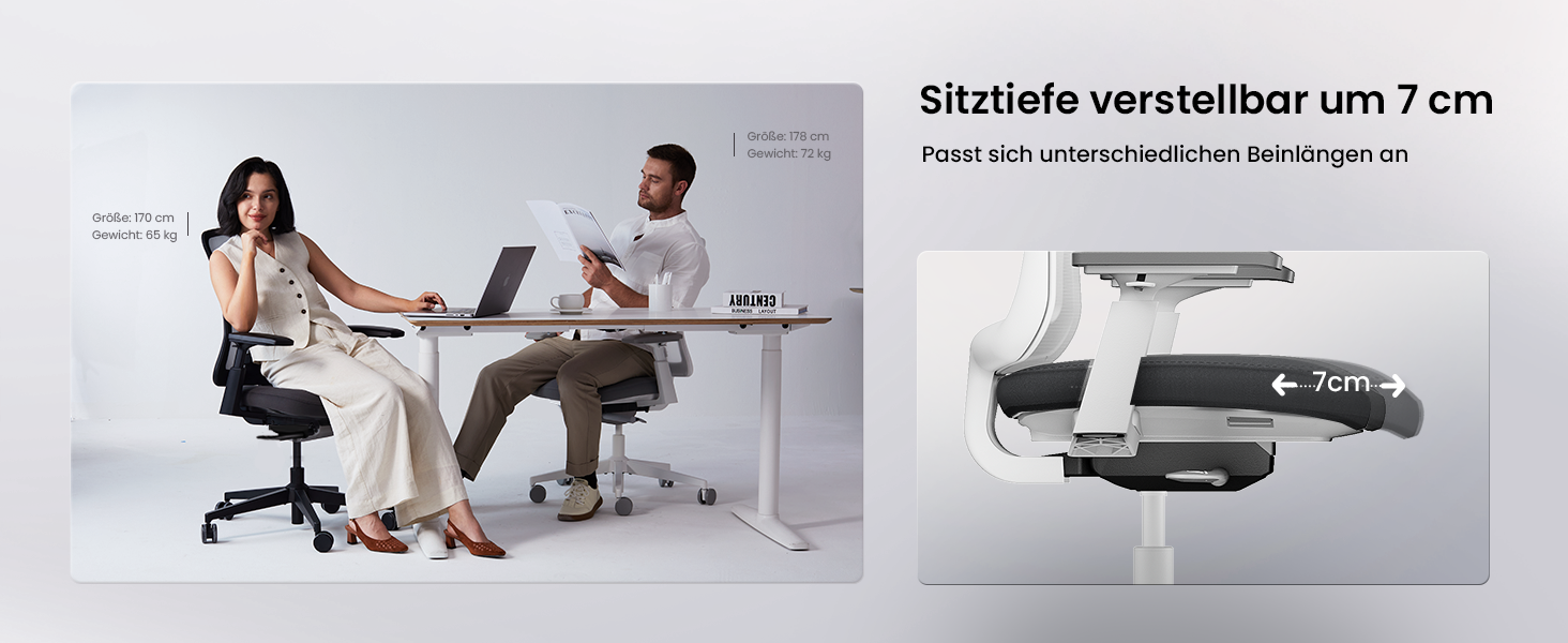 Офісний стілець ProtoArc Flexer ергономічний з регулюванням глибини сидіння, чорний. Сітчаста спинка, контурне сидіння для дому та офісу. Легкий монтаж.