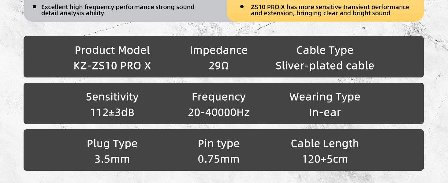 Внутрішньоканальний монітор KZ ZS10 PRO X, навушники 1DD 4BA HiFi, знімний кабель, чорний з мікрофоном