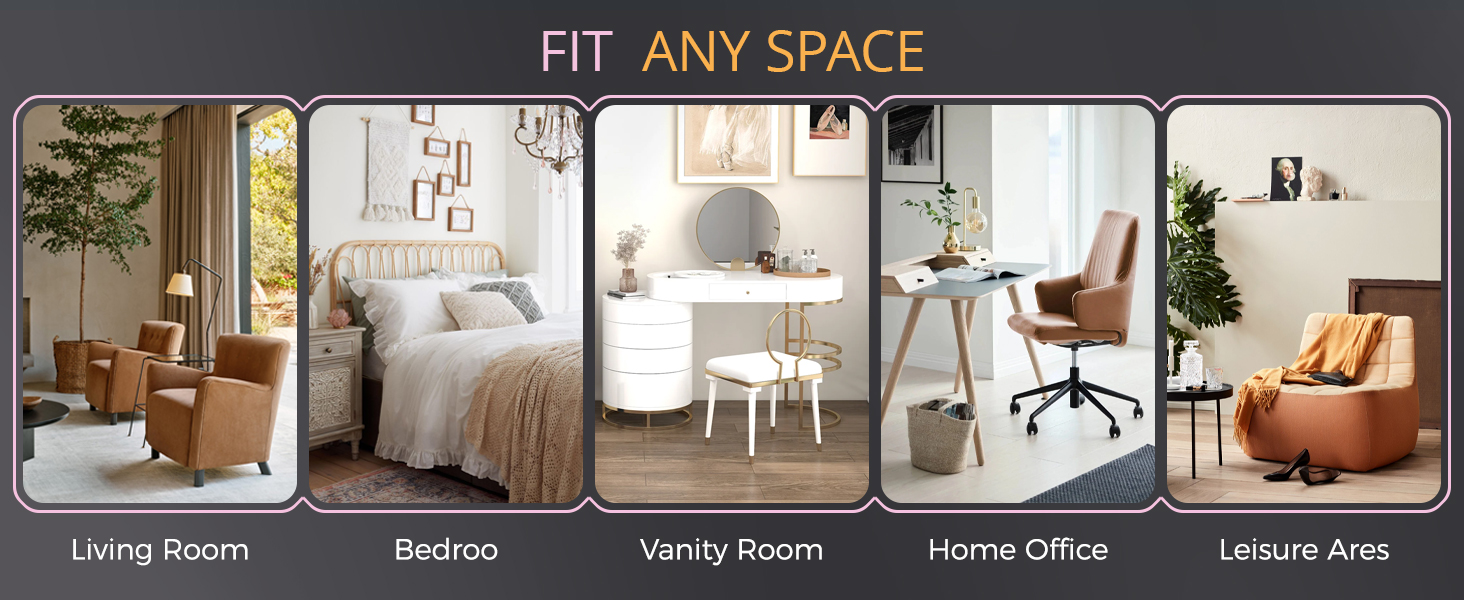 Офісний стілець IWMH без підлокітників, регульований по висоті, поворотний, з роликами, обтягнутий тканиною, ергономічний, крісло для читання з широким сидінням для посадки в турецькому стилі (Білий). Білий з колесами (Чорний, з колесами)