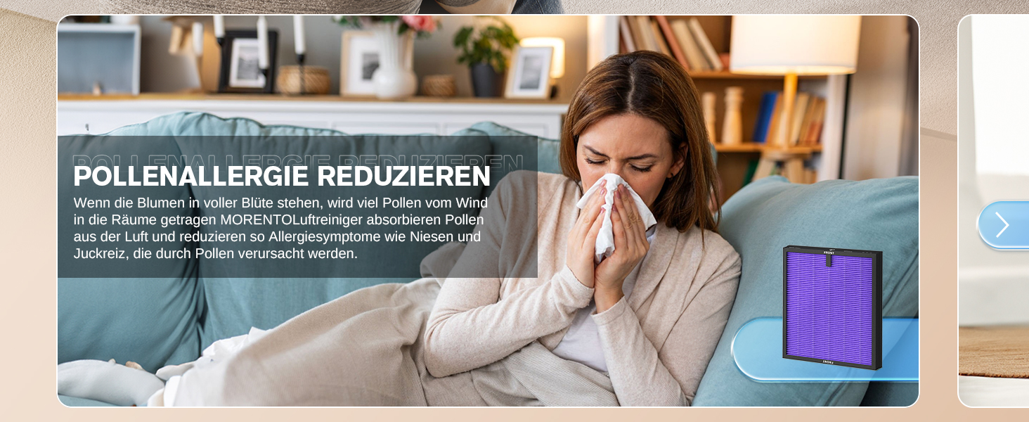 Повітряний очисник Smart для великих приміщень, для алергіків з HEPA фільтром, CADR 300 м³/год, зворотний зв'язок про якість повітря, автоматичний режим, 24 дБ, таймер, білий