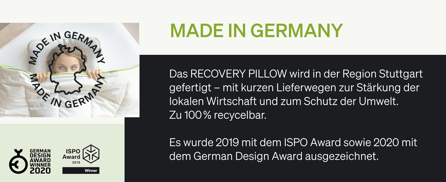 BLACKROLL® Recovery Pillow Set Jersey Anthrazit: ергономічна подушка для шиї та голови з Memory Foam, комплект з додатковим чохлом. Виготовлено в Німеччині. Подушка та чохол антрацитового кольору.