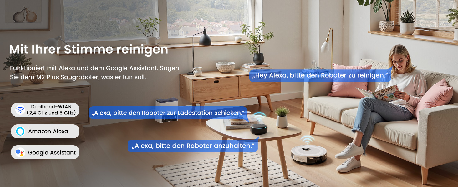 Робот-пилосос LEFANT M2Plus з функцією миття підлоги, 6000Pa, станція самостійної очистки, LiDAR-навігація, ідеальний для видалення шерсті тварин