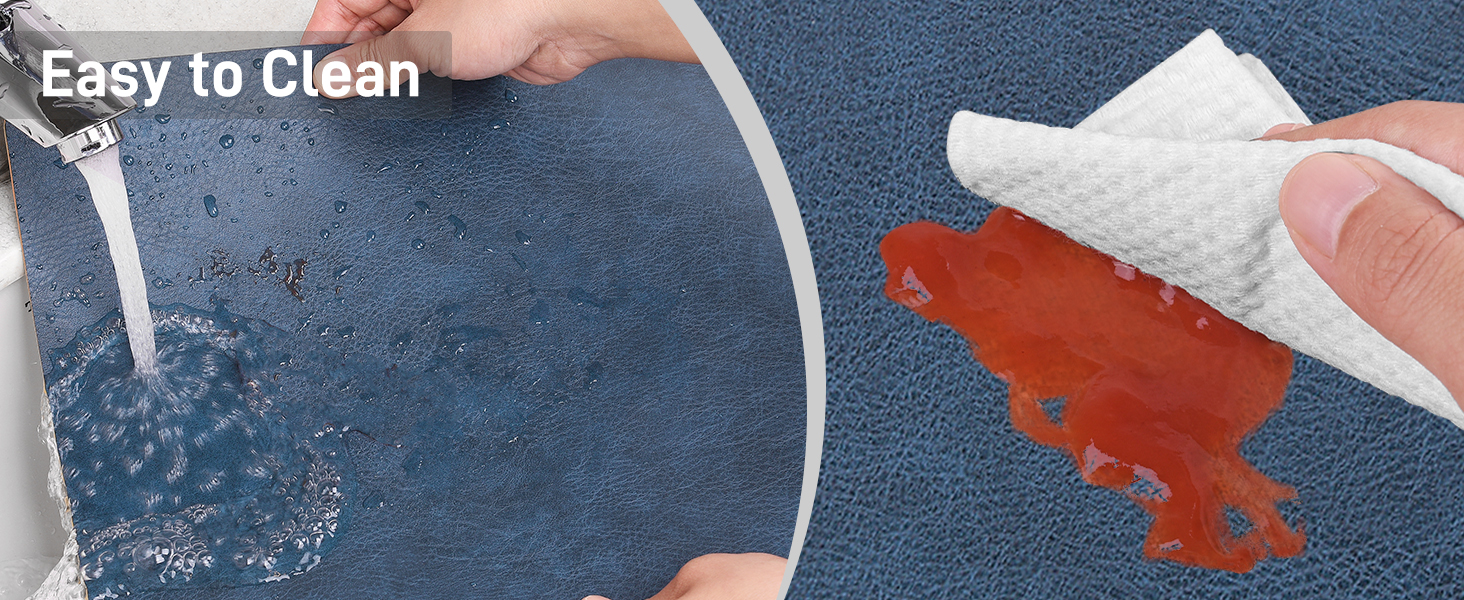 Набір підставок під тарілки 6 шт., синій, 40x30 см, нековзкі, миючіся, з термостійкого кожзаму