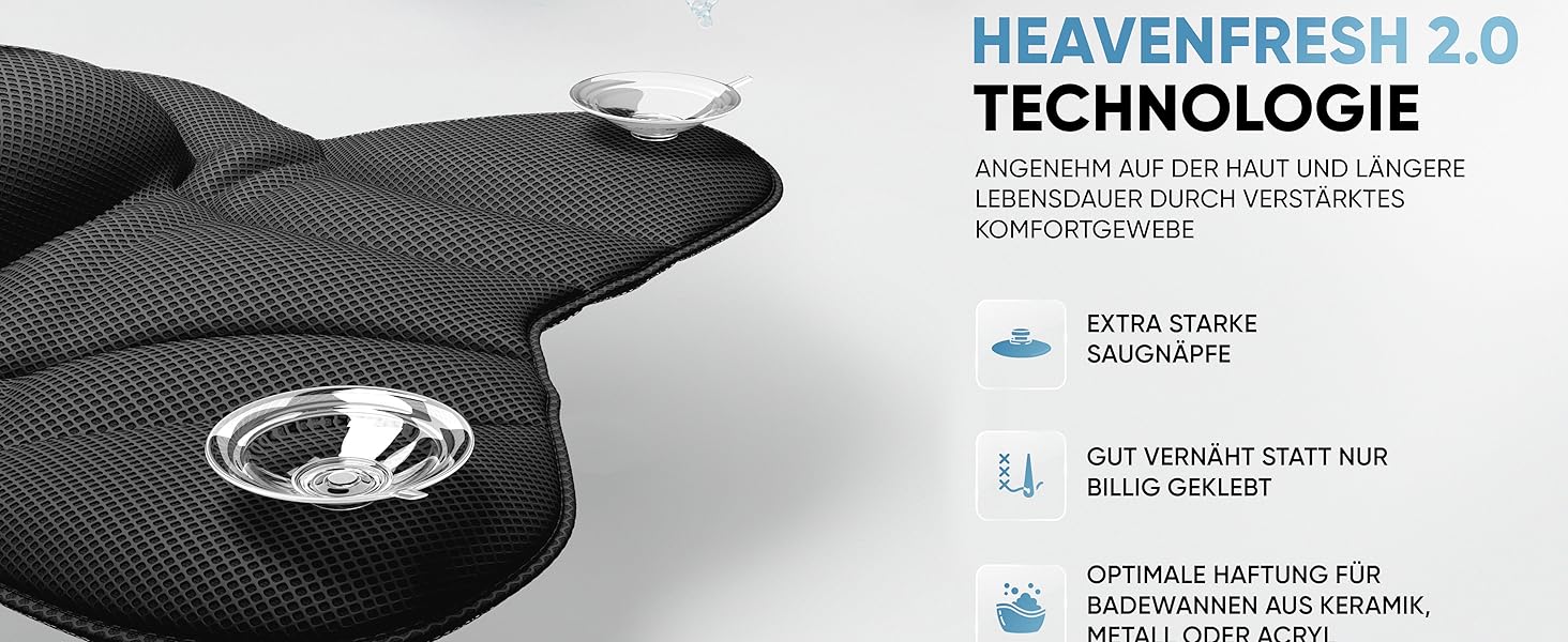 Преміум подушка для ванни XXL рожева | Додаткова підтримка для шиї та плечей | Швидковисихаюча, пральна подушка для ванни з 4 великими присосками | Подушка для ванни рожева (XX-Large, Чорний)