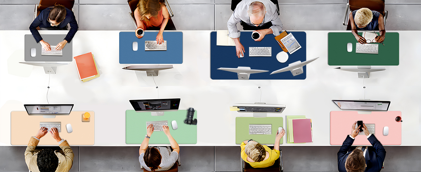 Шкіряний килимок для столу BLESWIN, великий протиковзаючий підкладник під мишу та клавіатуру для ноутбука та комп'ютера, захисна підкладка для письма (Рожевий, 90x43 см)