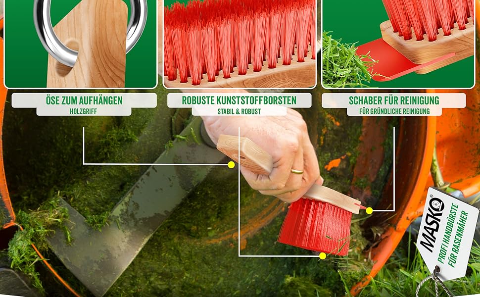 Бензинова газонокосилка MASKO® 5в1 | Ширина косіння 51 см | 8 положень висоти стрижки | 4-тактний OHV двигун 6.0 PS | Об'єм кошика 65 літрів | З набором для мульчування, бічний викид | Червоний / Чорний