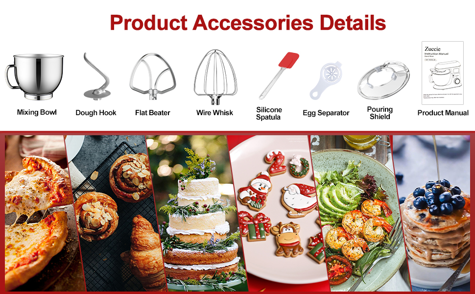 Кухонна машина 1500W 8L з 6 швидкостями, функцією ферментації та LCD-дисплеєм. Комплектується міксером, гаком для тіста та вінчиком (срібна)