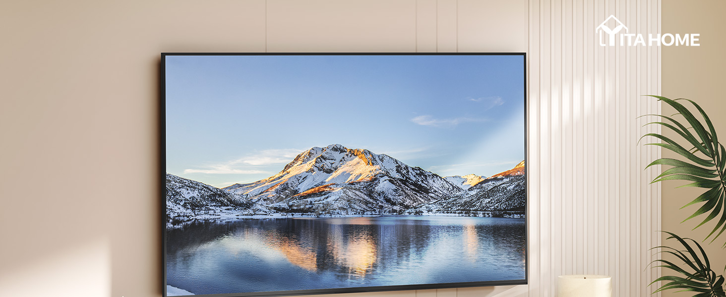 Підвісний TV-тумба YITAHOME 140 см з RGB LED підсвіткою, біла глянцева медіаконсоль для вітальні та спальні (180x25x20 см)