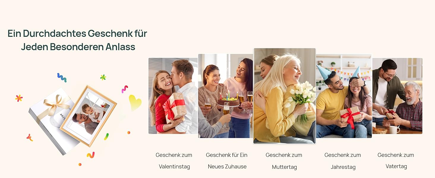 ARZOPA D10: Металевий цифровий рамка для фото 10.1' з хмарним сховищем, сенсорний екран HD, без підписки, для обміну фото та відео, індивідуальна привітальна картка - D10 Gold