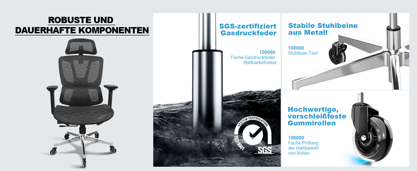 Ергономічне крісло для офісу, 4D підлокітники, регульована глибина сидіння, 4-рівневий нахил, гумові колеса, сітчаста сидіння, висока спинка, для великих людей, Homeoffice & Gaming, чорне ергономічне крісло з сітчастою подушкою сидіння